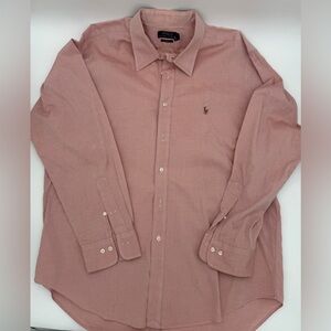 Polo Ralph Lauren Men’s Pink Oxford Shirt Classic Fit Button Down Preppy Large